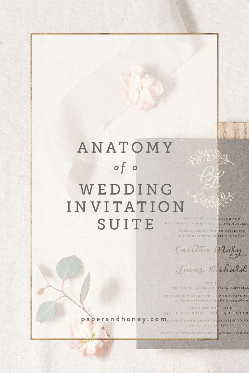 What pieces and inserts do I need to include in my wedding invitation suite? What's the difference between an information and an accommodations card? Why two envelopes? Find out the anatomy of a wedding invitation suite over on the Paper & Honey® blog! http://paperandhoney.com