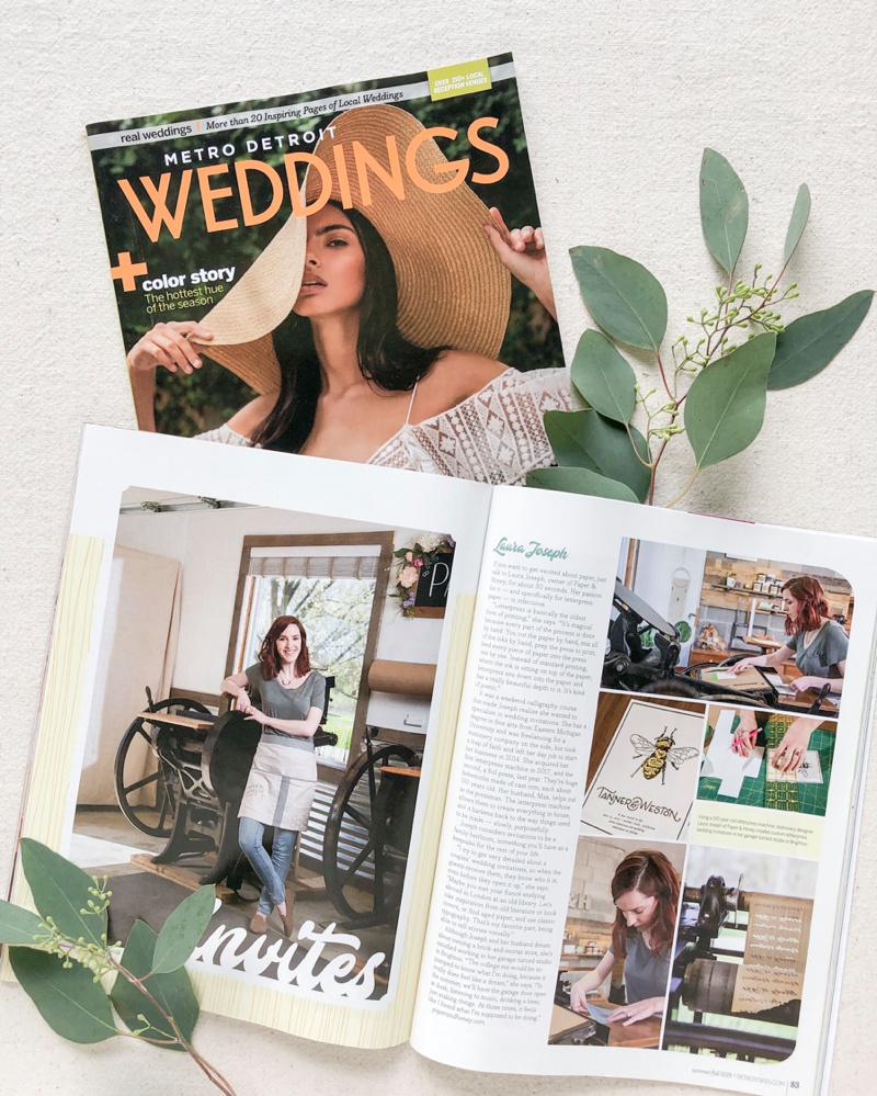 metro-detroit-weddings-magazine-feature-michigan-letterpress-invitations-local-artisan-entrepreneur-custom-invites-paper-honey